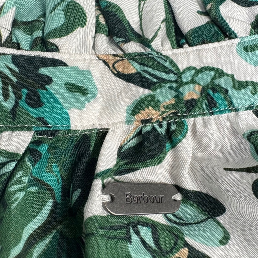NEW Barbour Yarrow Top Floral Blouse Button Down Puff Balloon Sleeve Womens Sz 6 - Picture 13 of 14